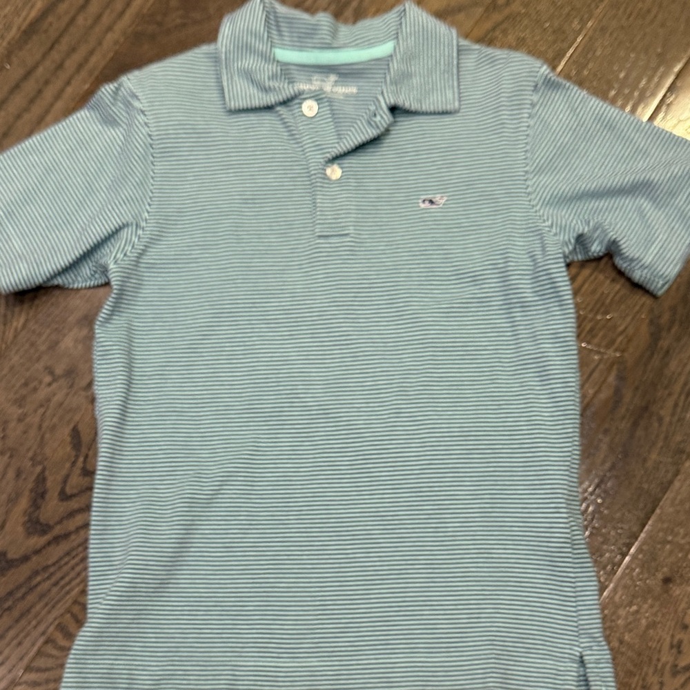 Vineyard Vines Kids' Polo Shirts - Mint and Mint with Blue Stripes - Picture 2 of 5